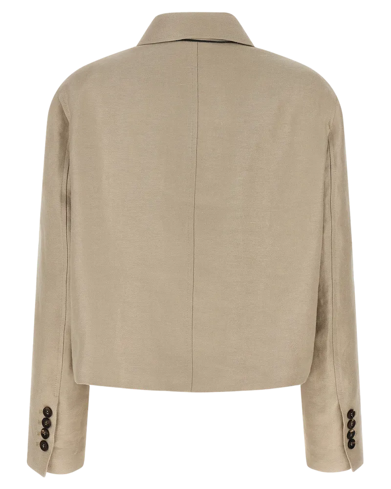Brunello Cucinelli Women's Beige Linen Blazer Clothing Beige