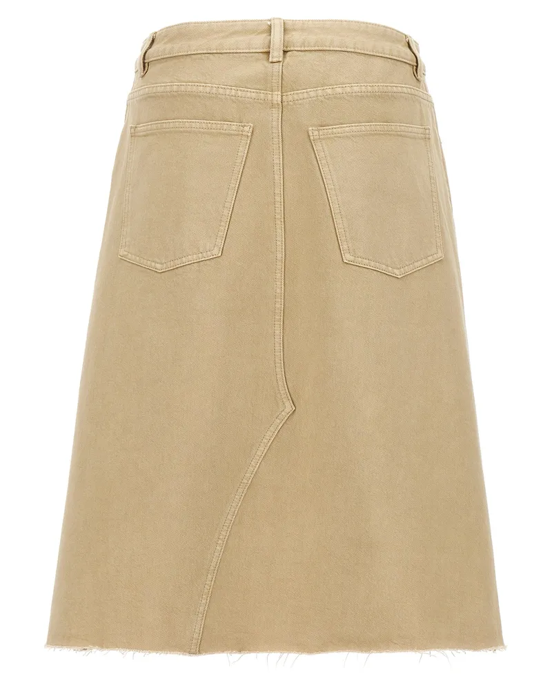 Tory Burch Women's Beige Cotton Midi Skirt Beige