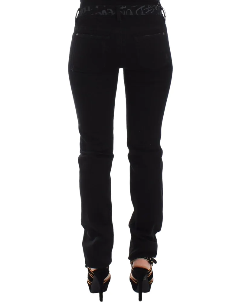 Ermanno Scervino Women's Black Slim Jeans Denim Pants Skinny Stretch Cotton Black