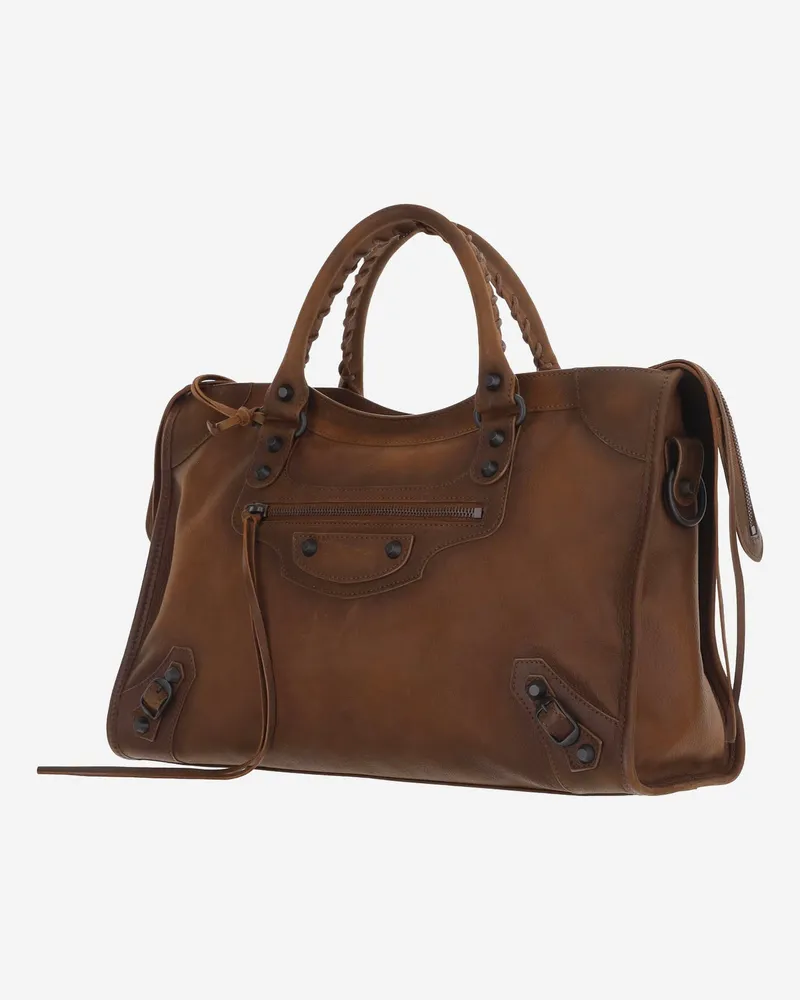 Balenciaga Women's Shoulder Bag Bel Air Caramel Leather Brown