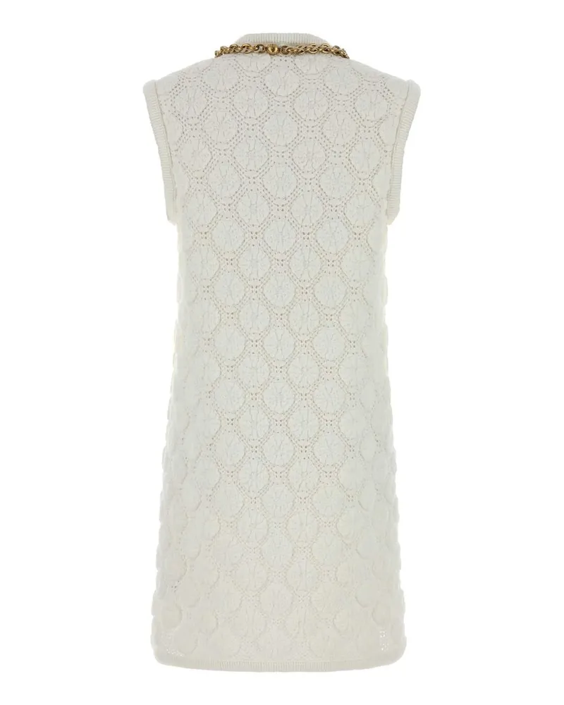 Burberry Women White Stretch Crochet Dress Abiti White