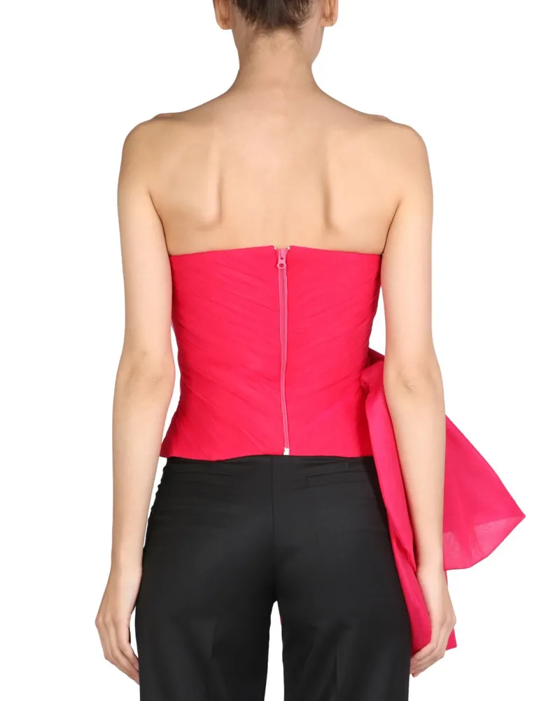 ANOUKI Draped Bow Blouse — Pink Pink