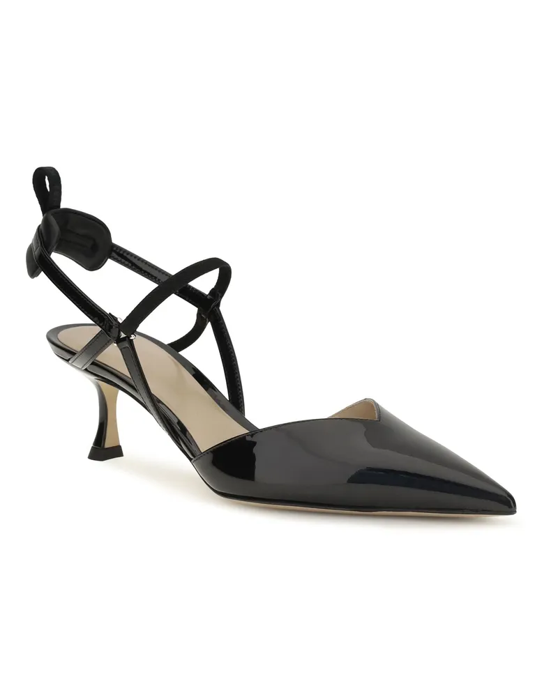 Fendi Women's Patent Leather Colibrì Slingback Pumps Nero Sandal High Heel Shoes 