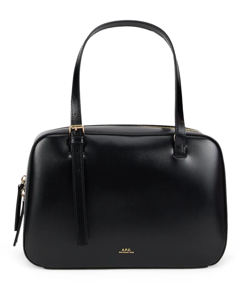 A.P.C. Women's Leather Handbag Black Calfskin Handbags Hand Bags Black