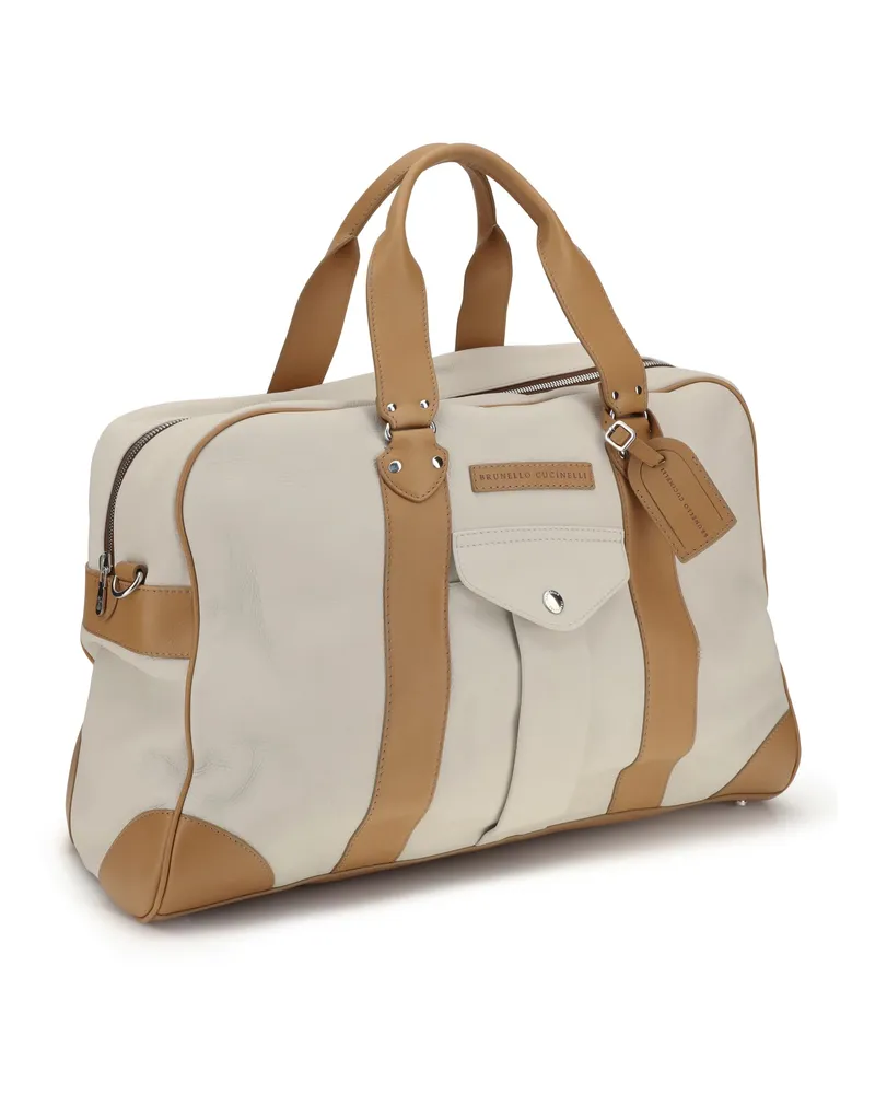 Brunello Cucinelli Street Travel Top Handle Bag — Beige Beige