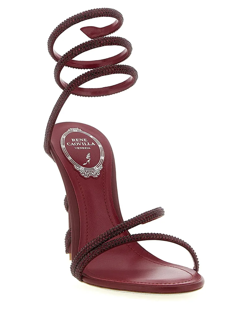 René Caovilla Margot Heel Sandal — Burgundy Burgundy