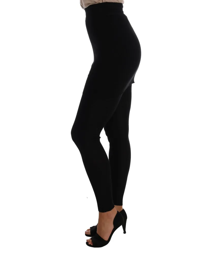Dolce & Gabbana Women's Black Cashmere Silk Stretch Tights Stockings Clothing Black