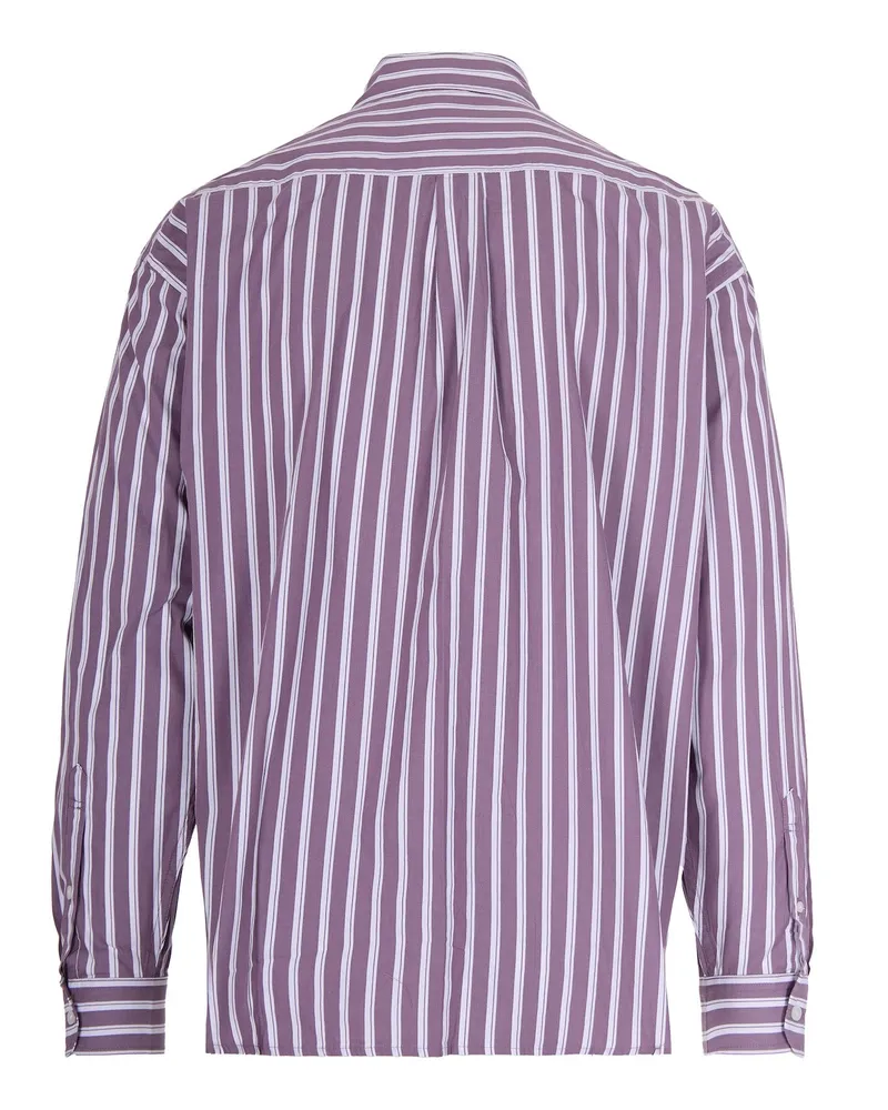 Carhartt WIP Men Long-Sleeve Shirt Malden Phlox-Malden Stripe Stripe-Phlox Cotton Poplin Stripe/phlox Purple