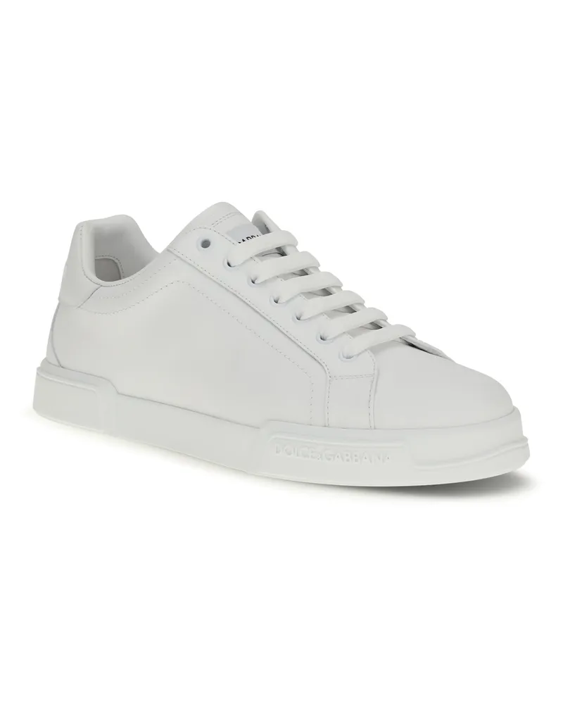 Dolce & Gabbana Leather Low-Top Sneakers — White White