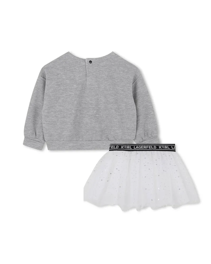 Karl Lagerfeld Cotton-Blend Two-Piece Skirt Suit — Gray Gray