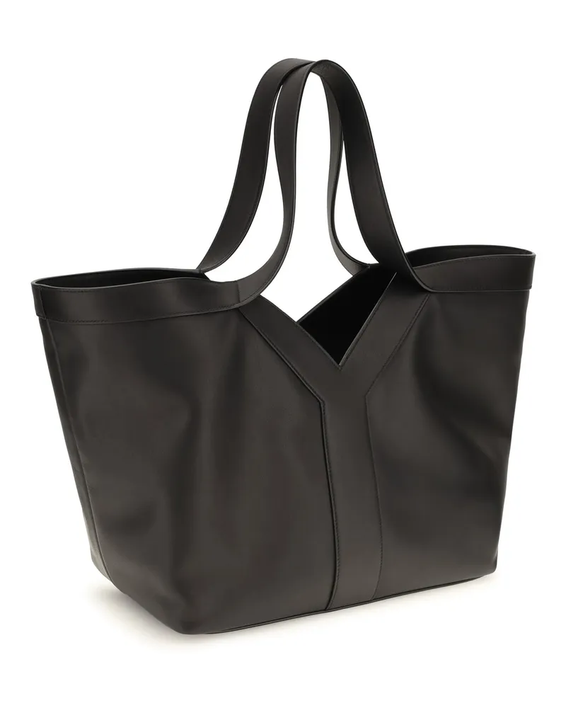 Saint Laurent Women's Tote Bag Small Y Calf Leather Black Shoulder Black