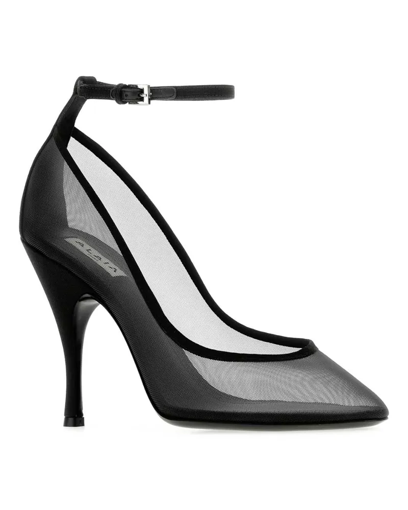 Alaïa Mesh and Suede Heels — Black Black