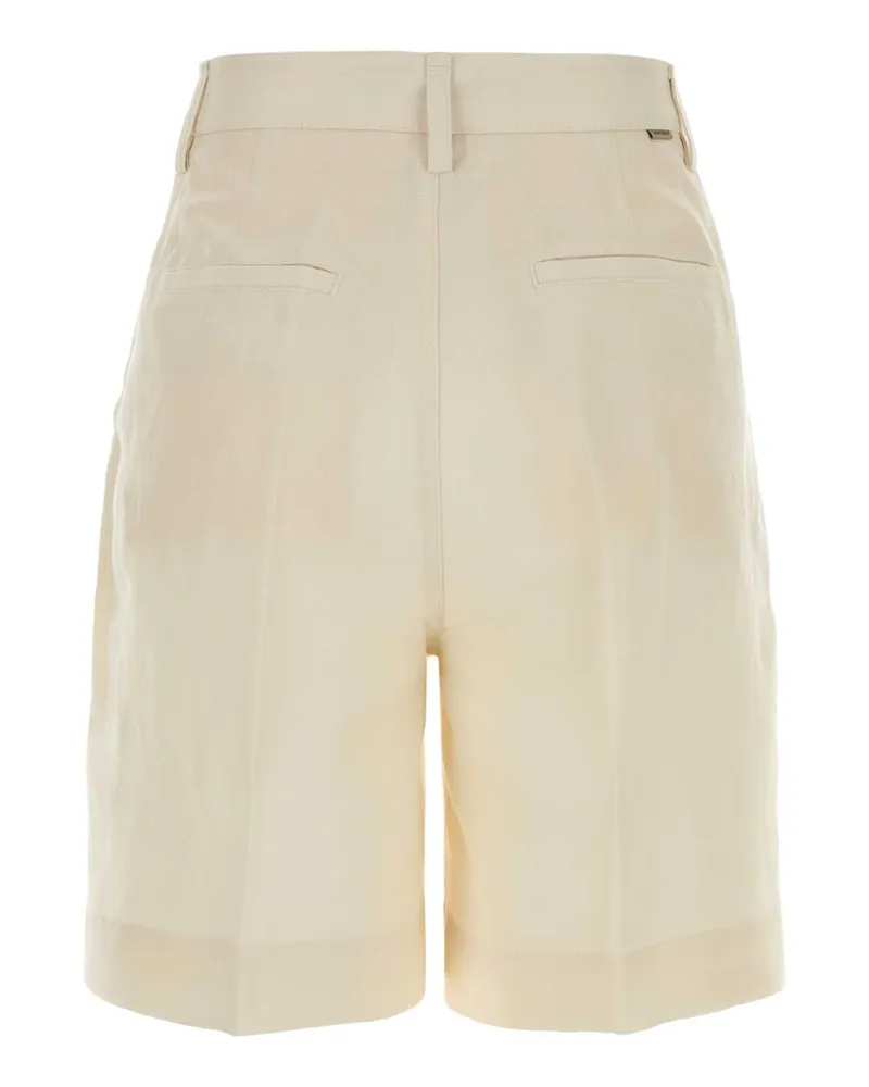 Woolrich Women's Ivory Lyocell Blend Bermuda Shorts Milkcream Exterior: 26 Linen Ivory