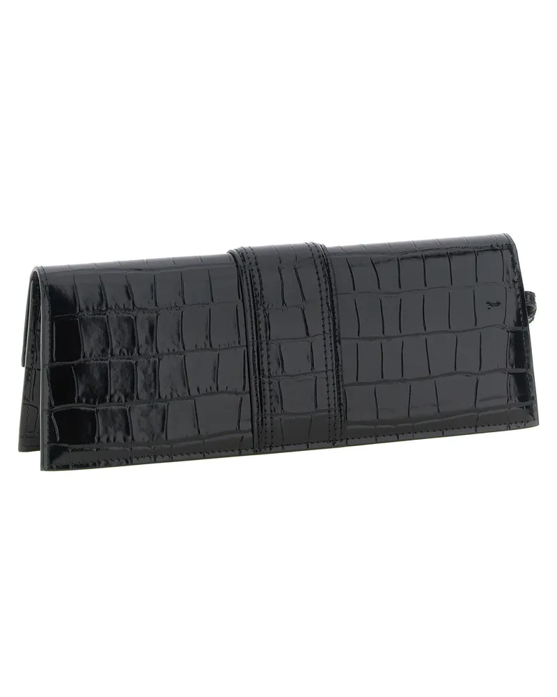 Jacquemus La Pochette Bambino Calfskin Leather Clutch — Black Black