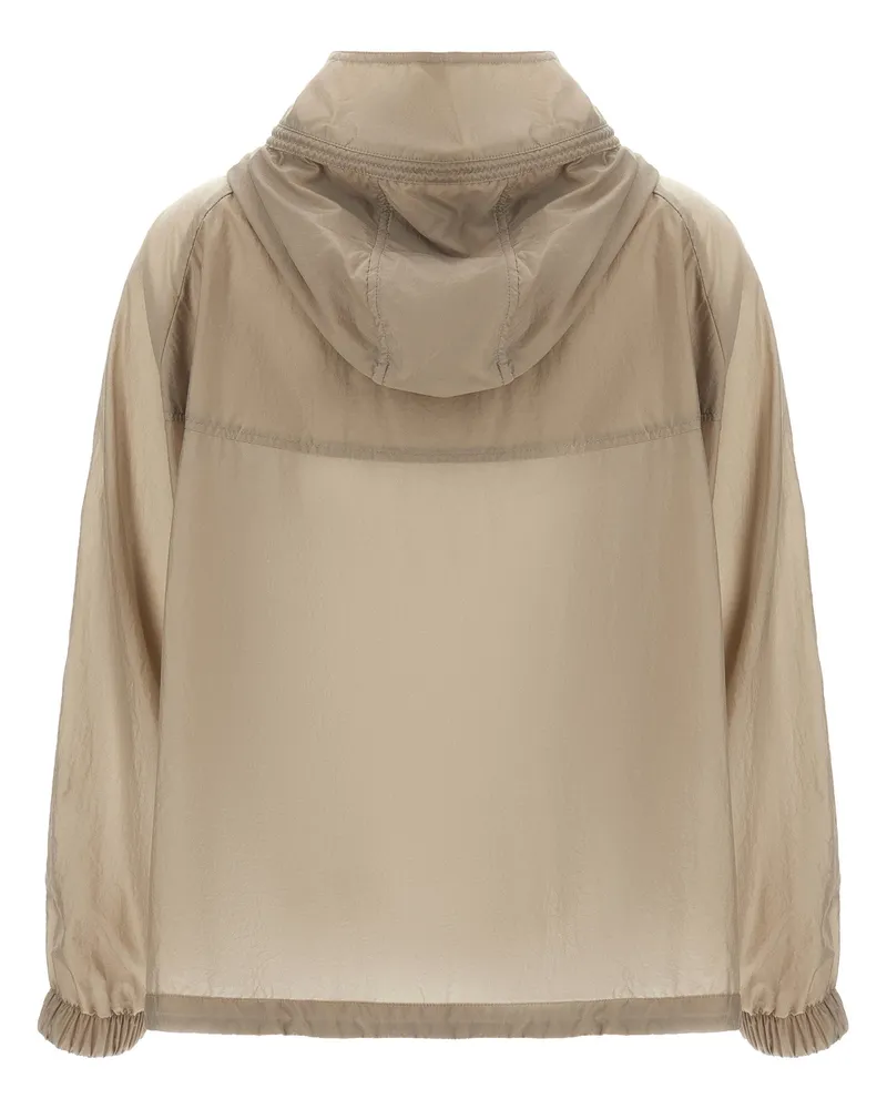 MOORER Wrinkled Technical Windbreaker — Beige Beige
