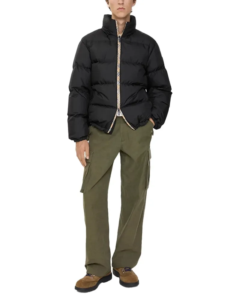 Burberry Check Down Jacket — Black Black