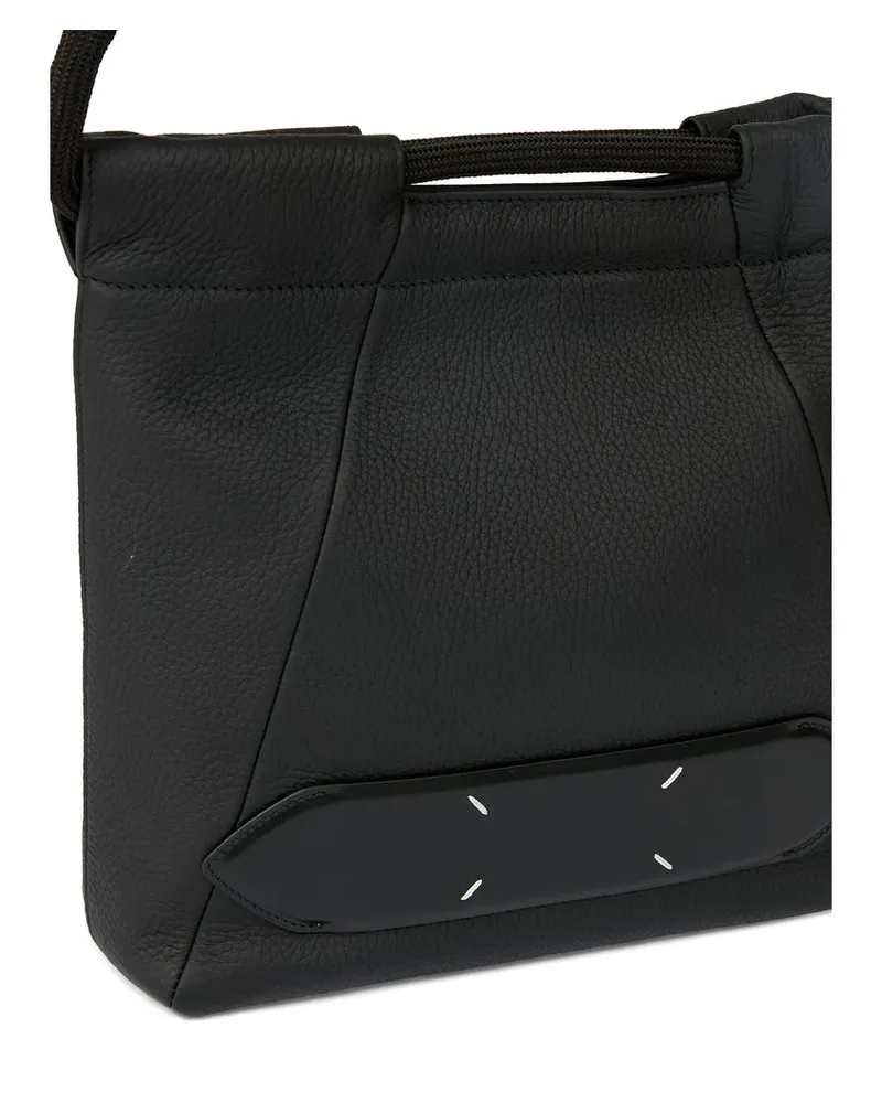 Maison Margiela Grained Leather Shoulder Bag — Black Black