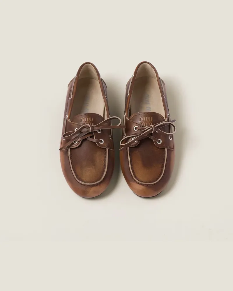 Miu Miu H26 Loafers — Brown Brown