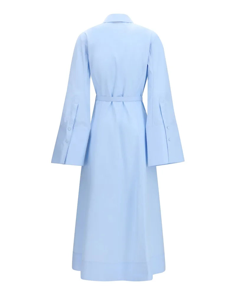 Gabriela Hearst Women's Maxi Shirtdress Carmina Light Blue Cotton Dress Blue