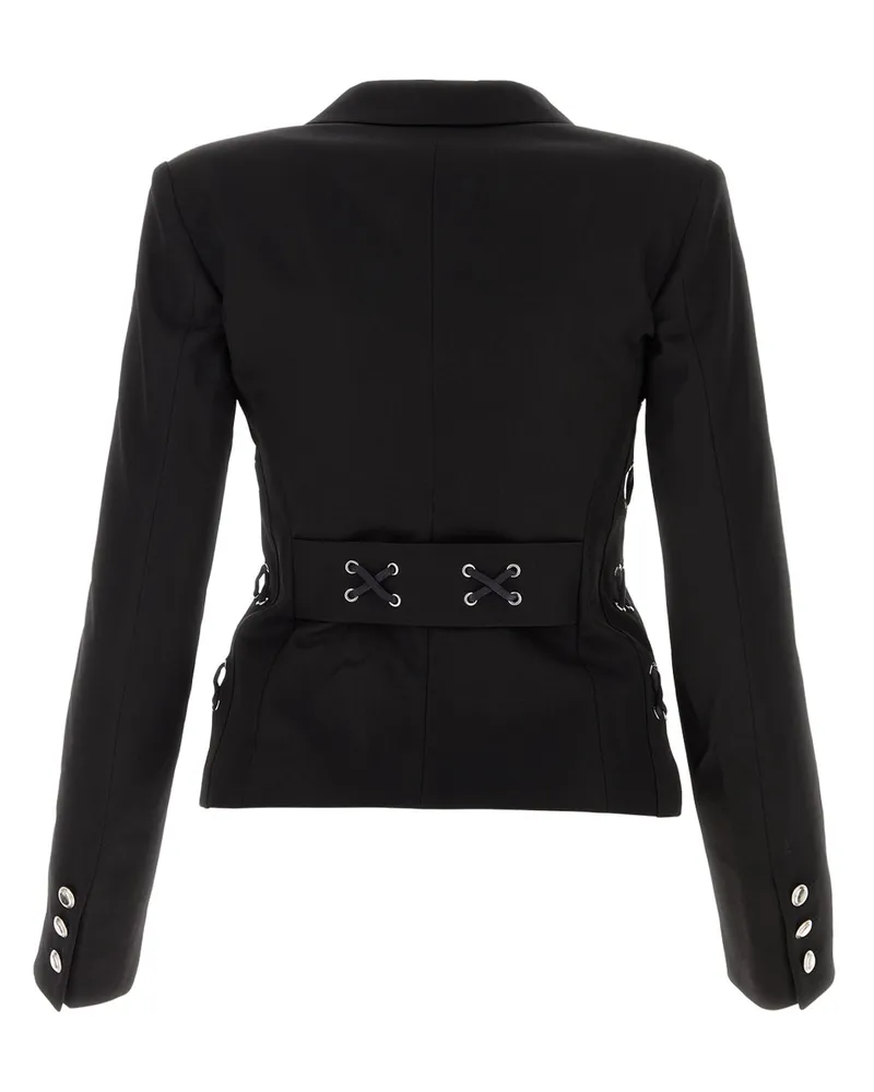 Alessandra Rich Women's Single-Breasted Blazer Black Blazers Black