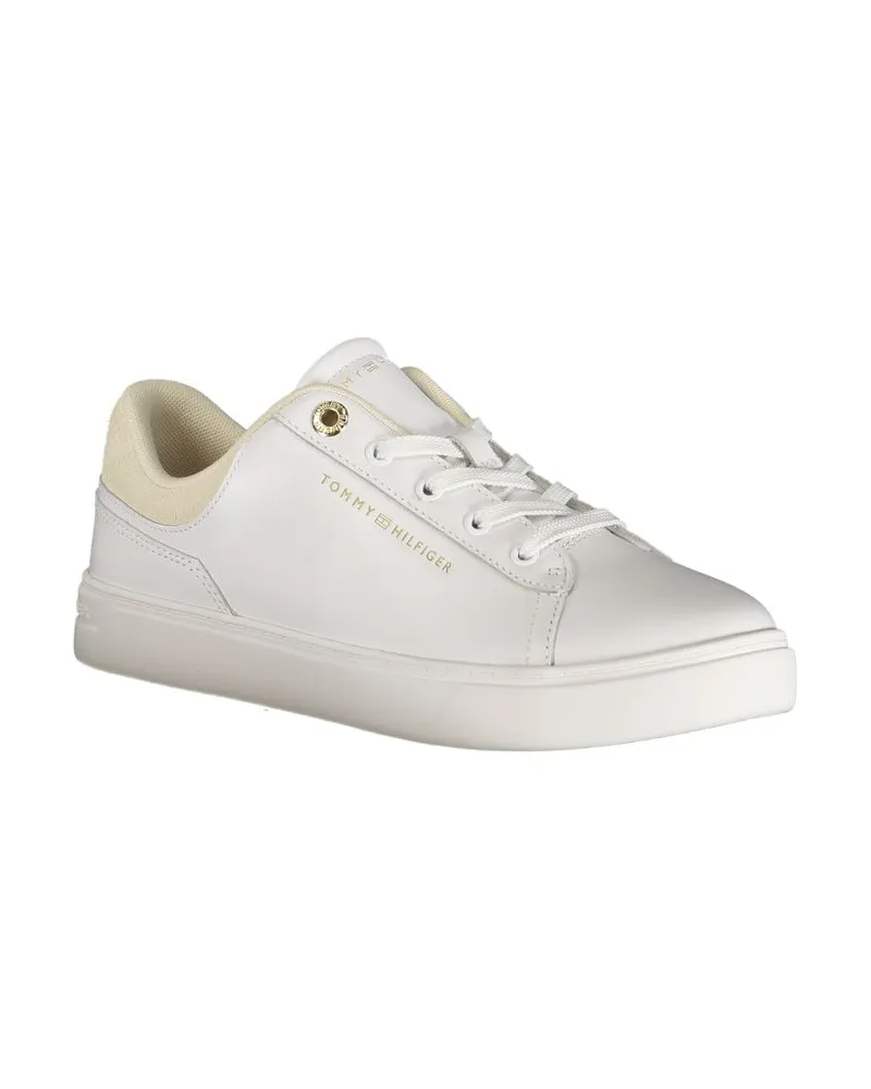 Tommy Hilfiger Lace-Up Leather-Blend Sneaker — White White