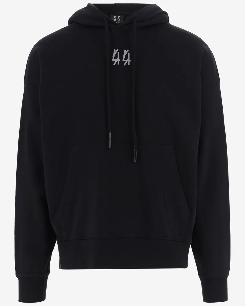 44 LABEL GROUP Men's Cotton Logo Hoodie Black Sweatshirts Sweater Black