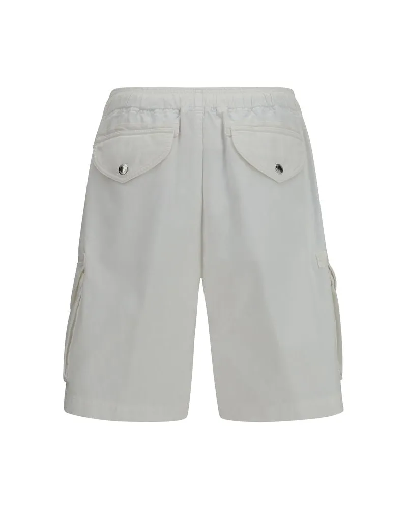 Brunello Cucinelli Men's White Cotton Bermuda Shorts White