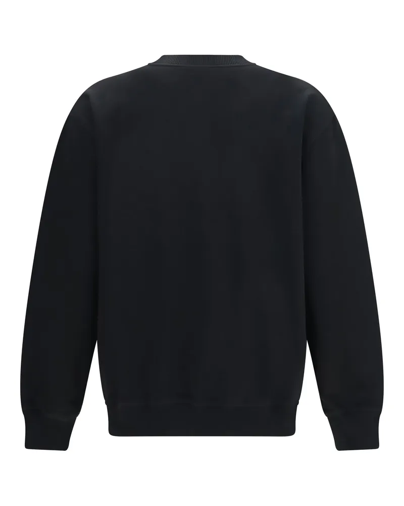 Balmain Men Vintage Embroidered Logo Sweatshirt Noir-Noir Cotton Sweatshirts Noir/noir Sweater Black