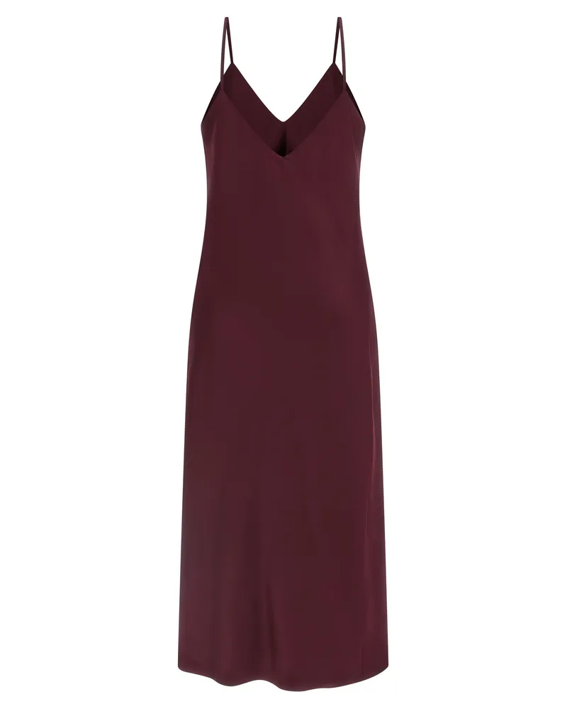 Norma Kamali Women Bordeaux Polyester Midi Dress Bordeaux