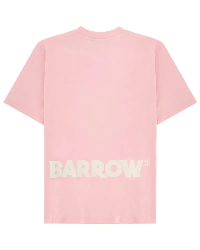 BARROW Logo-Embroidered Cotton T-Shirt — Pink Pink
