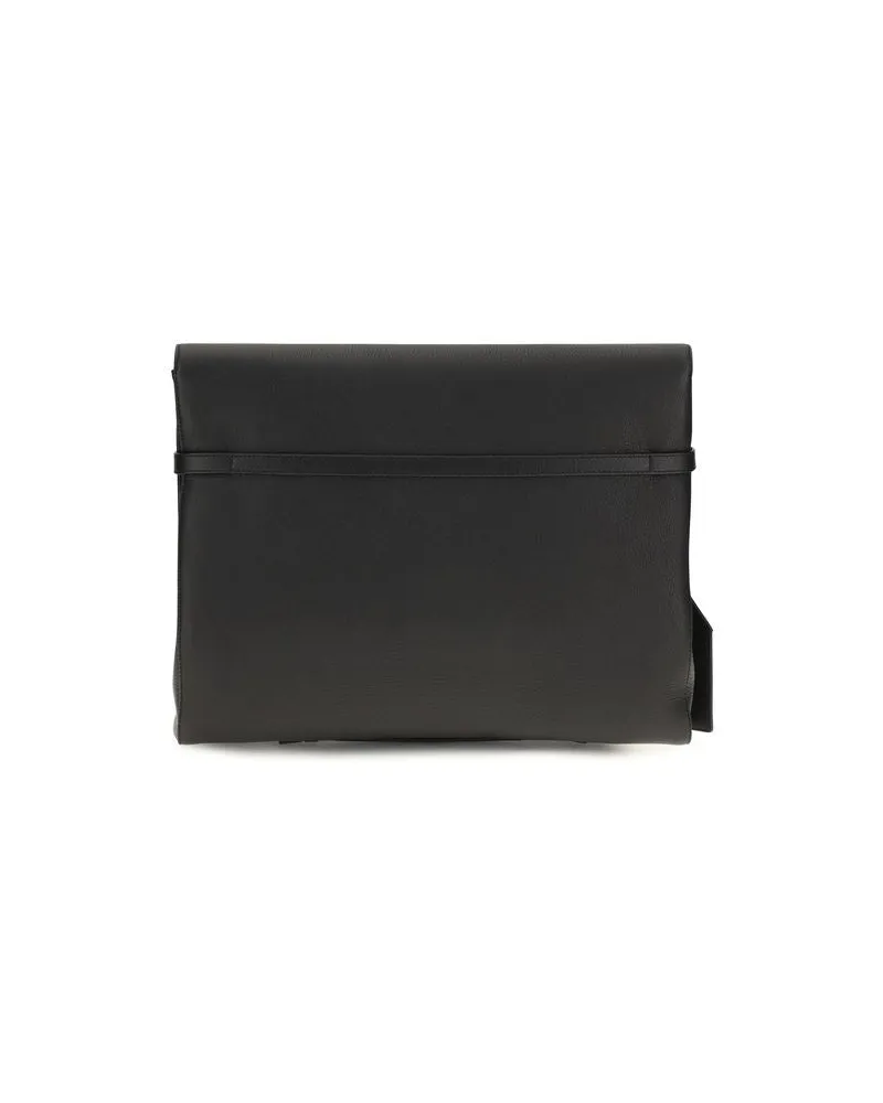 Dolce & Gabbana Calfskin Leather Shoulder Bag — Black Black