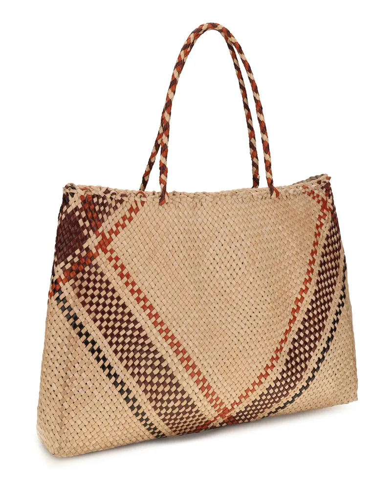 Dragon Diffusion Handwoven Goatskin Tote Bag — Beige Beige