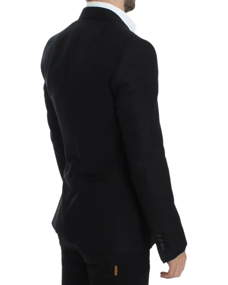 Dolce & Gabbana Men Black Wool Silk Sicilia Blazer Clothing Black