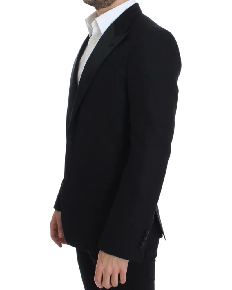 Dolce & Gabbana Men Black Wool Silk Sicilia Blazer Clothing Black
