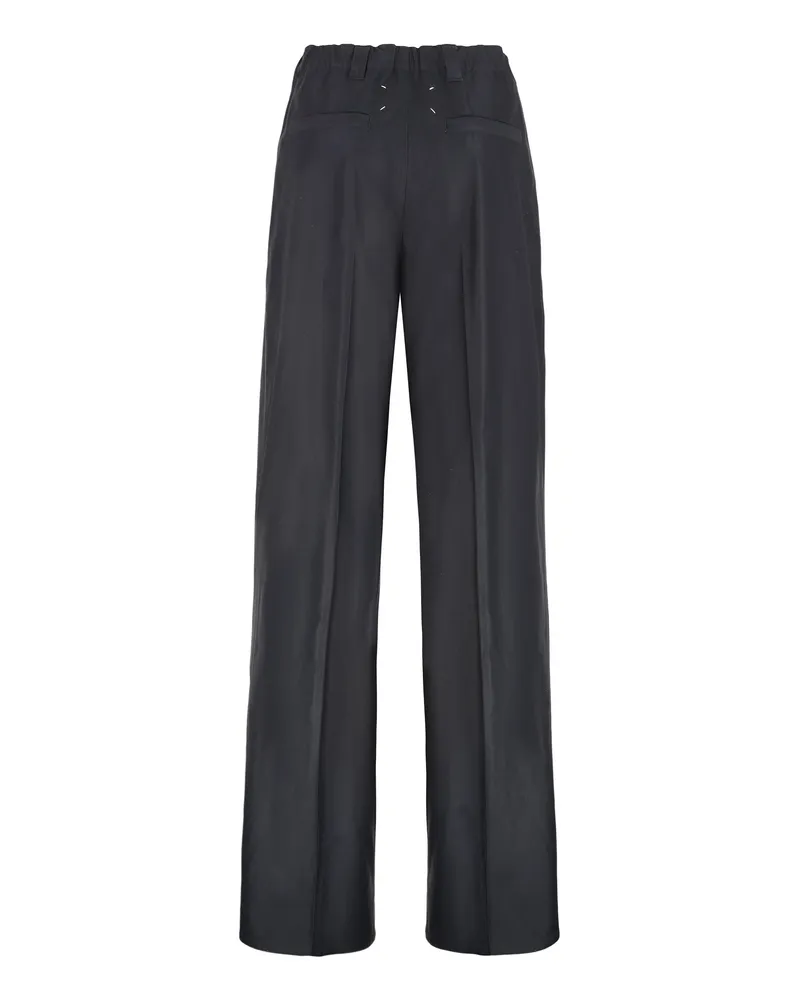 Maison Margiela Women's Chino Trousers Black Cotton Wide-Leg Black