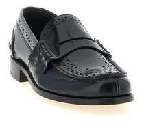 Openwork Brogue Loafer — Navy