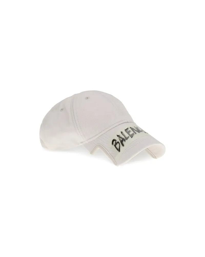 Balenciaga Men's White Cotton Cap (baseball Hat White