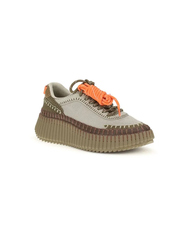 Chloé Women's Bicolor Polyurethane Athletic Sneakers Multicolor