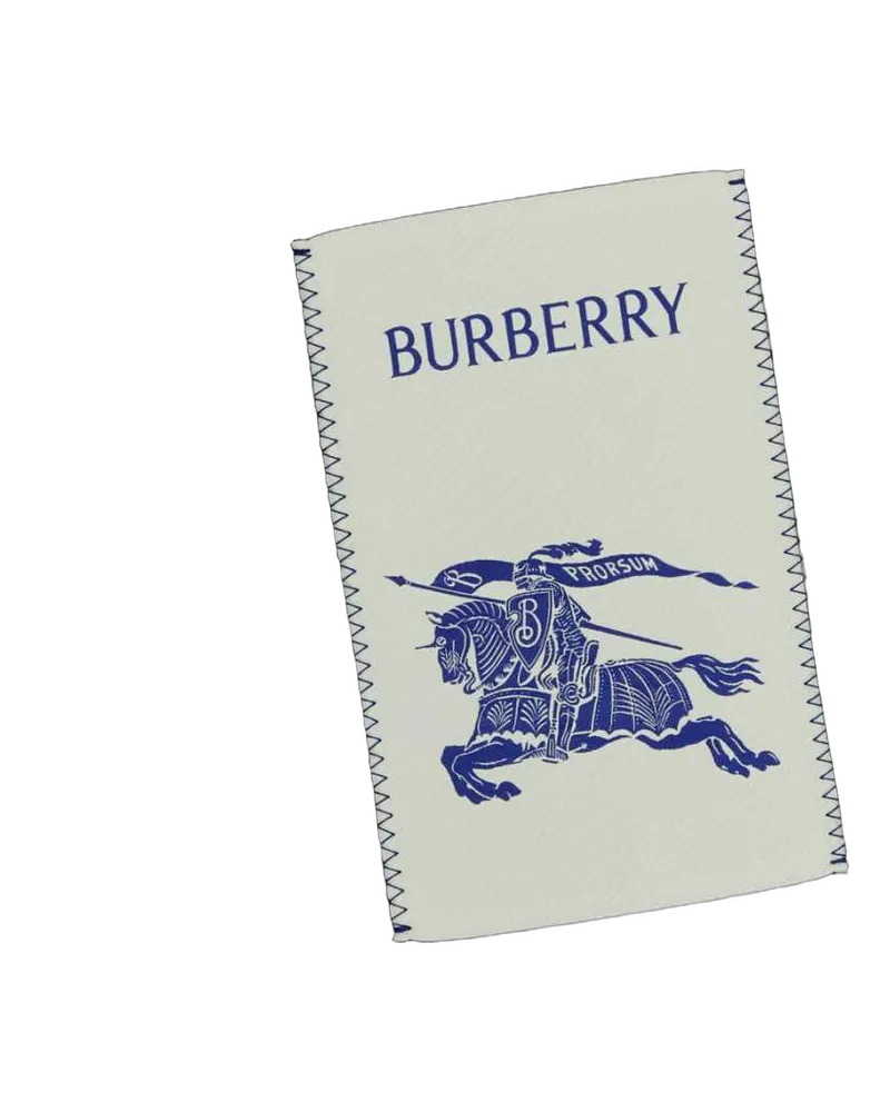 Burberry Unisex Embroidered Wool Scarf Black Exterior: Sciarpe E Foulard Scarfs Black
