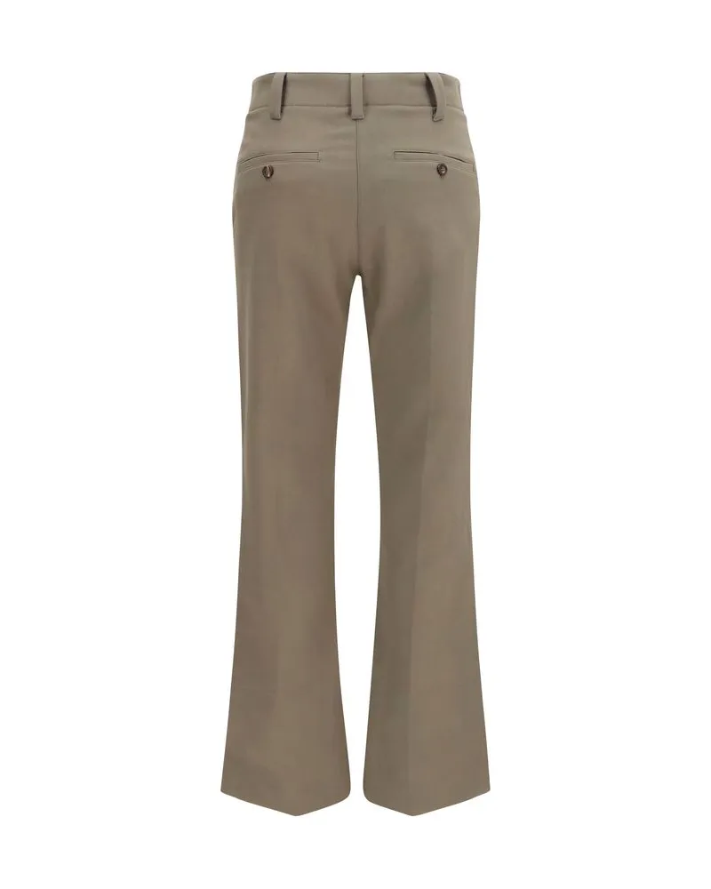 Brunello Cucinelli Women's Brown Cotton Flared Pants Brown