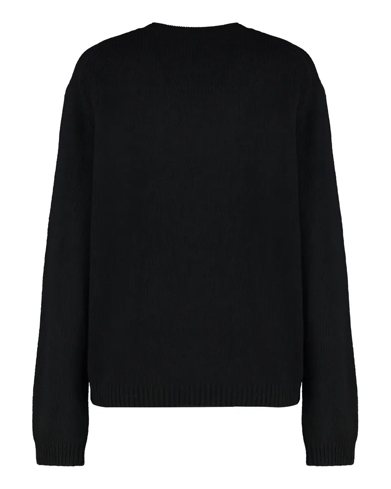 Kitsuné Women's Crew Neck Merino Wool Sweater Black Black
