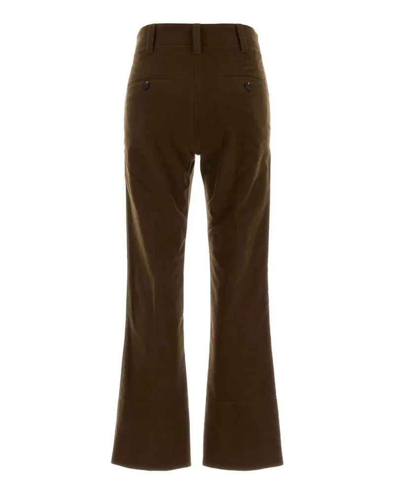Brunello Cucinelli Cotton-Blend Trousers — Brown Brown