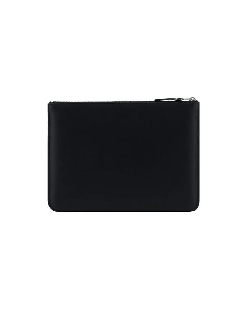 Comme des Garçons Men's Black Calf Leather Bos Taurus Wallet Black