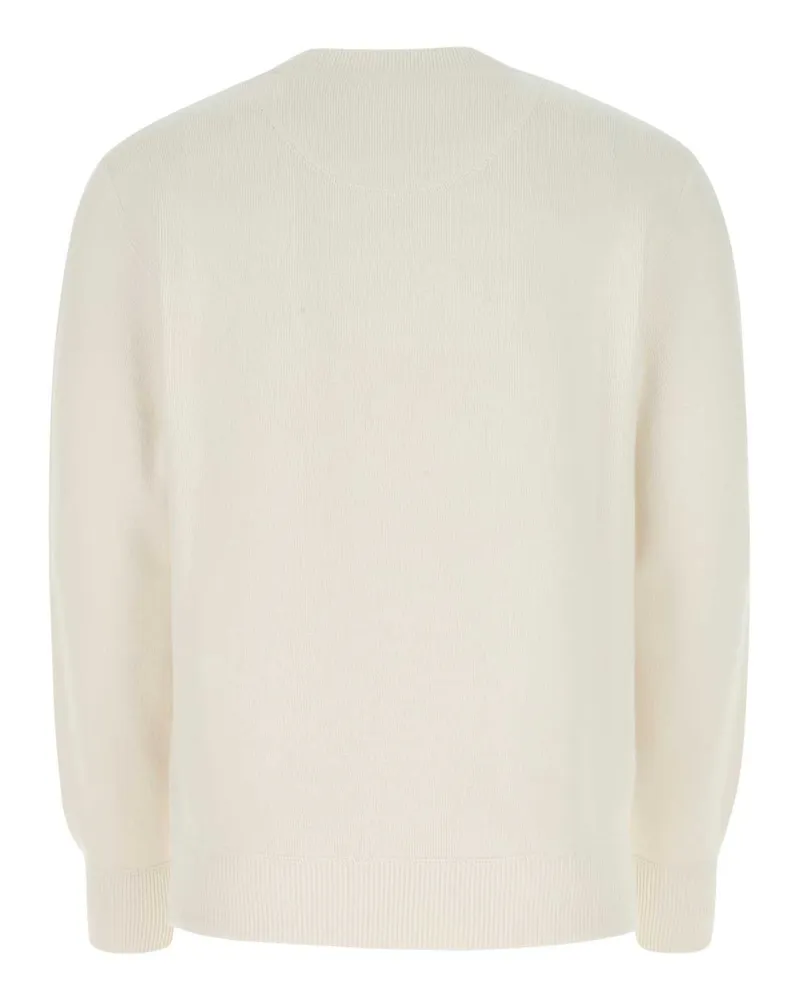 Prada Men's Ivory Stretch Cashmere Blend Sweater F0009 Maglieria White