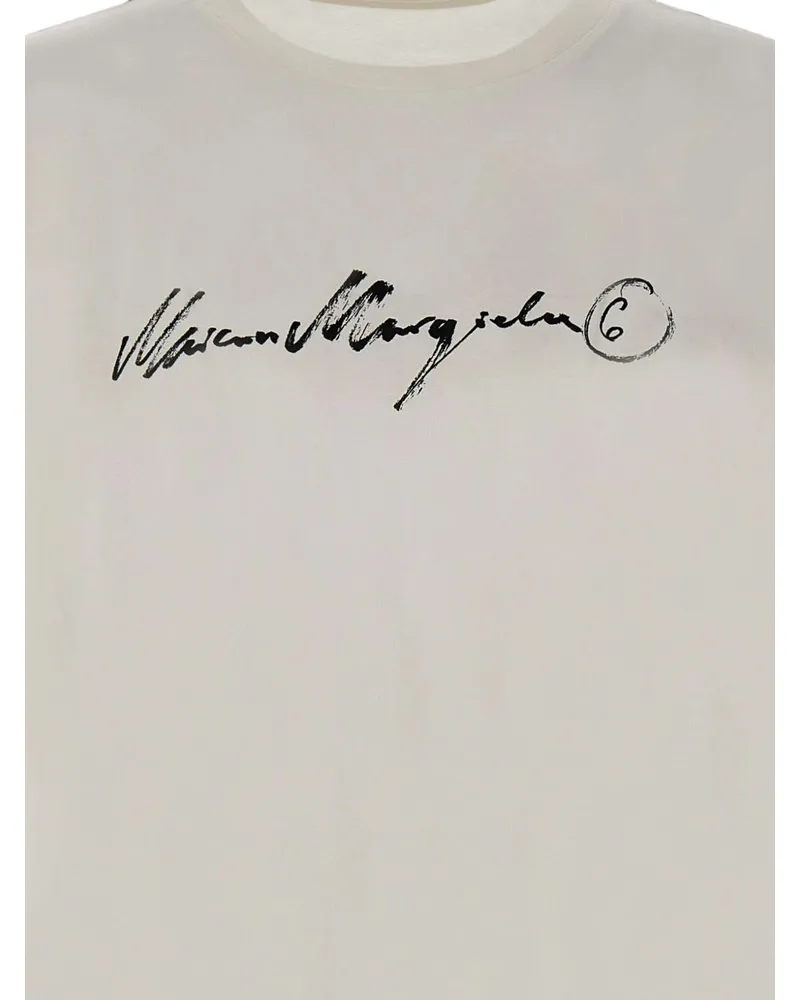 Maison Margiela Logo-Print Cotton T-Shirt — White White
