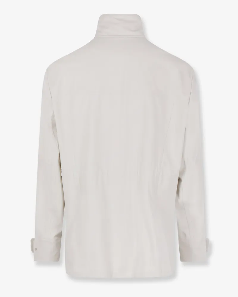 Brunello Cucinelli Men's Sahariana Jacket White Polyamide White