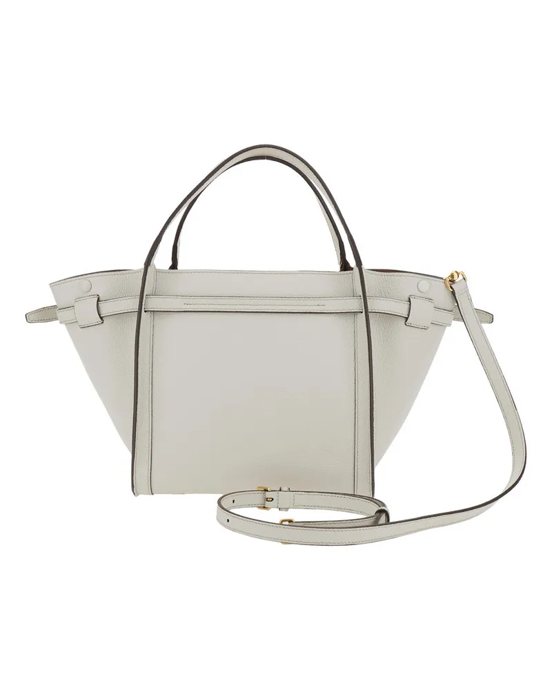 TOD'S Women's Medium Tote Bag T Timeless Plaque White Calf Leather White