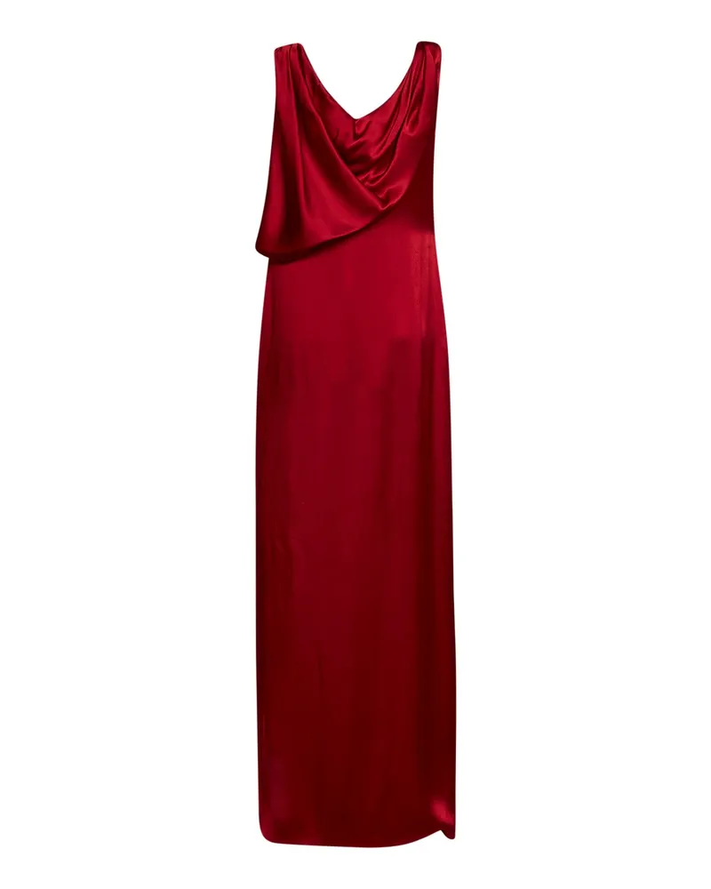 Maison Margiela Women's Maxi Dress Dark Red Satin Acetate Red