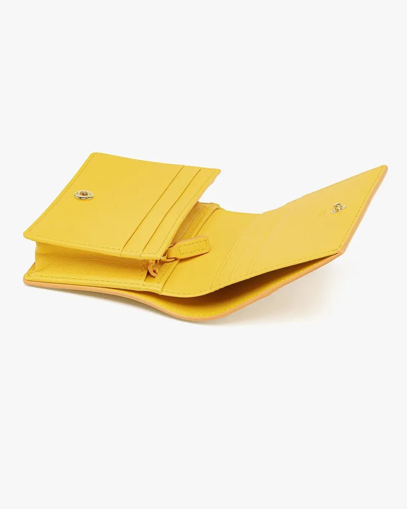 MCM Spanish Calfskin Diamond Snap Wallet — Yellow Yellow