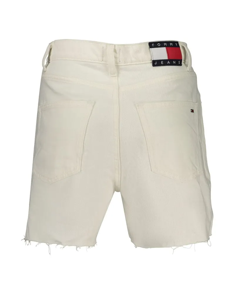 Tommy Hilfiger Frayed-Hem Cotton Denim Shorts — White White